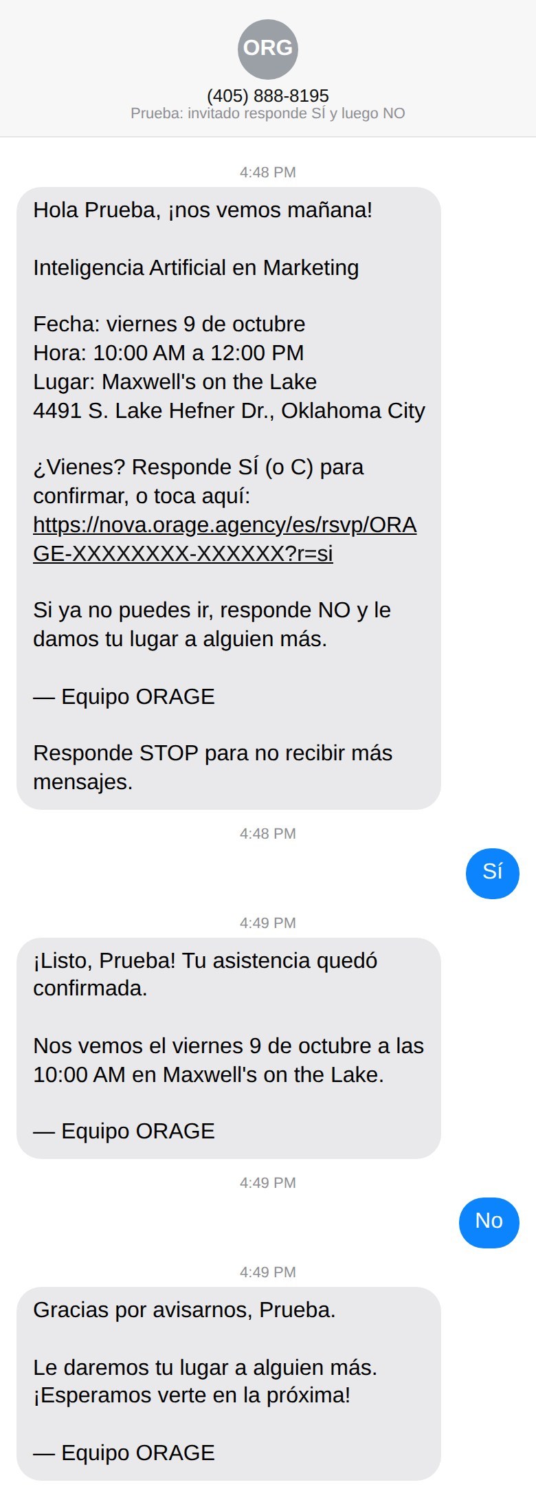 Our test of the YES/NO replies (Spanish system)